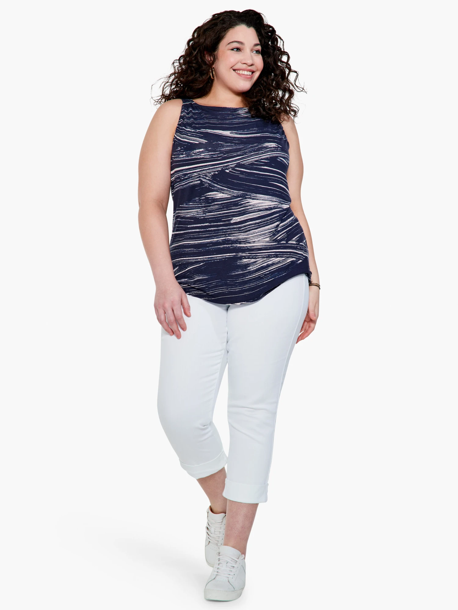 Liverpool Charlie Crop Wide Rolled Cuff WHITE 3 Liverpool Charlie Crop Wide Rolled Cuff WHITE