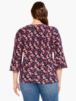 Stamped Petals Top INDIGO MULTI 8 Stamped Petals Top INDIGO MULTI -Apparel Sale Shop M231076WIMIPRODUCT 03