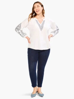 Embroidered Solstice Top WHITE MULTI -Apparel Sale Shop M231079WWMTPRODUCT 04