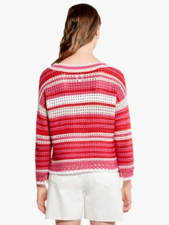 Colorful Crochet Sweater RED MULTI -Apparel Sale Shop M231111REDPRODUCT 03
