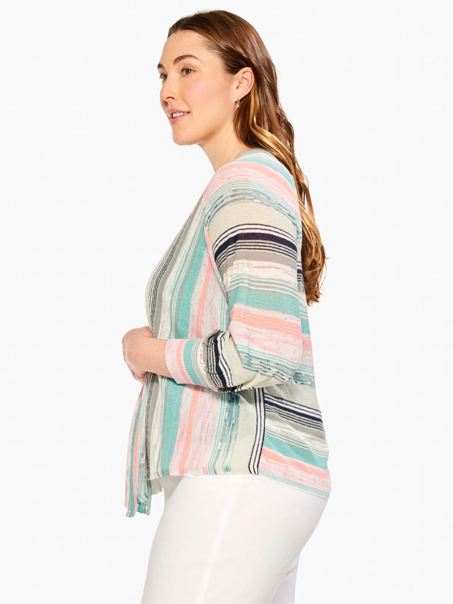 Summer Spacedye Cardigan AQUA MULTI 4 Summer Spacedye Cardigan AQUA MULTI - Image 2