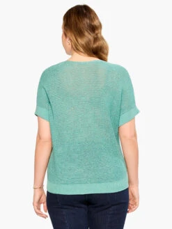 Easy Sleeve Summer Sweater HAZY AQUA -Apparel Sale Shop M231123WHAQPRODUCT 03