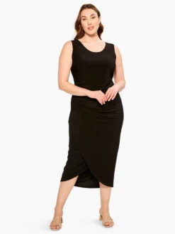 High Twist Ruched Dress BLACK ONYX -Apparel Sale Shop M231203WBLXPRODUCT 04