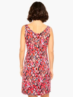 Geo Pane Dress RED MULTI -Apparel Sale Shop M231263REDPRODUCT 03