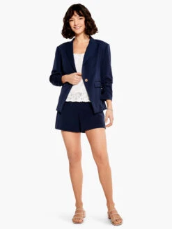 Scrunch Sleeve Avenue Jacket DARK INDIGO -Apparel Sale Shop M231502DIDPRODUCT 04