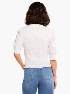 Cotton Lawn Smocked Top PAPER WHITE -Apparel Sale Shop M231600PWHPRODUCT 03