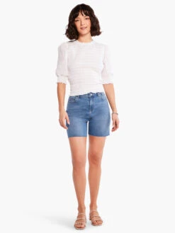 Cotton Lawn Smocked Top PAPER WHITE -Apparel Sale Shop M231600PWHPRODUCT 04