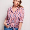 Geo Dots Boyfriend Shirt PINK MULTI