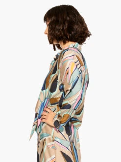 Banana Leaves Top AQUA MULTI -Apparel Sale Shop M231634AQLPRODUCT 02