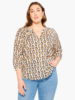 Falling Diamonds Top ORANGE MULTI