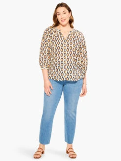 Falling Diamonds Top ORANGE MULTI -Apparel Sale Shop M231638WORMPRODUCT 04