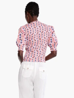 Geo Dots Smocked Top PINK MULTI -Apparel Sale Shop M231640PKMPRODUCT 03