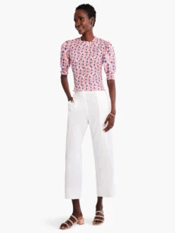 Geo Dots Smocked Top PINK MULTI -Apparel Sale Shop M231640PKMPRODUCT 04