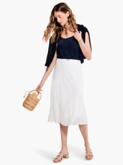 Rumba Linen Slip Skirt PAPER WHITE 11 Rumba Linen Slip Skirt PAPER WHITE -Apparel Sale Shop M231712PWHPRODUCT 01