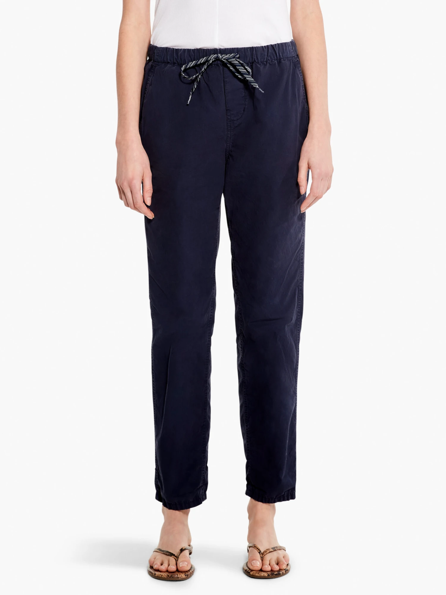 Cotton Poplin Relaxed Ankle Pant DARK INDIGO 3 Cotton Poplin Relaxed Ankle Pant DARK INDIGO