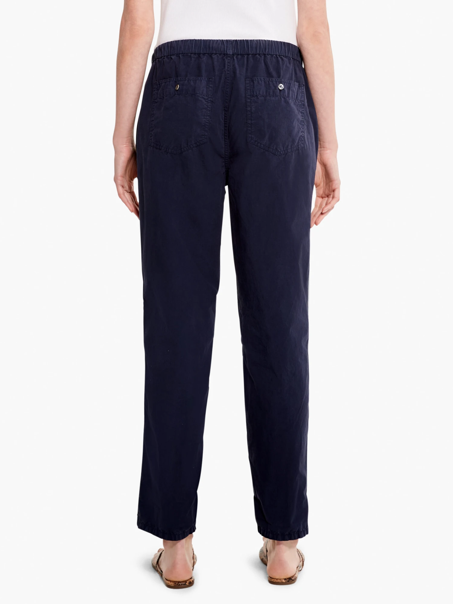 Cotton Poplin Relaxed Ankle Pant DARK INDIGO 6 Cotton Poplin Relaxed Ankle Pant DARK INDIGO - Image 4