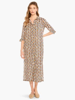 Falling Diamonds Dress ORANGE MULTI -Apparel Sale Shop M231902ORMPRODUCT 04