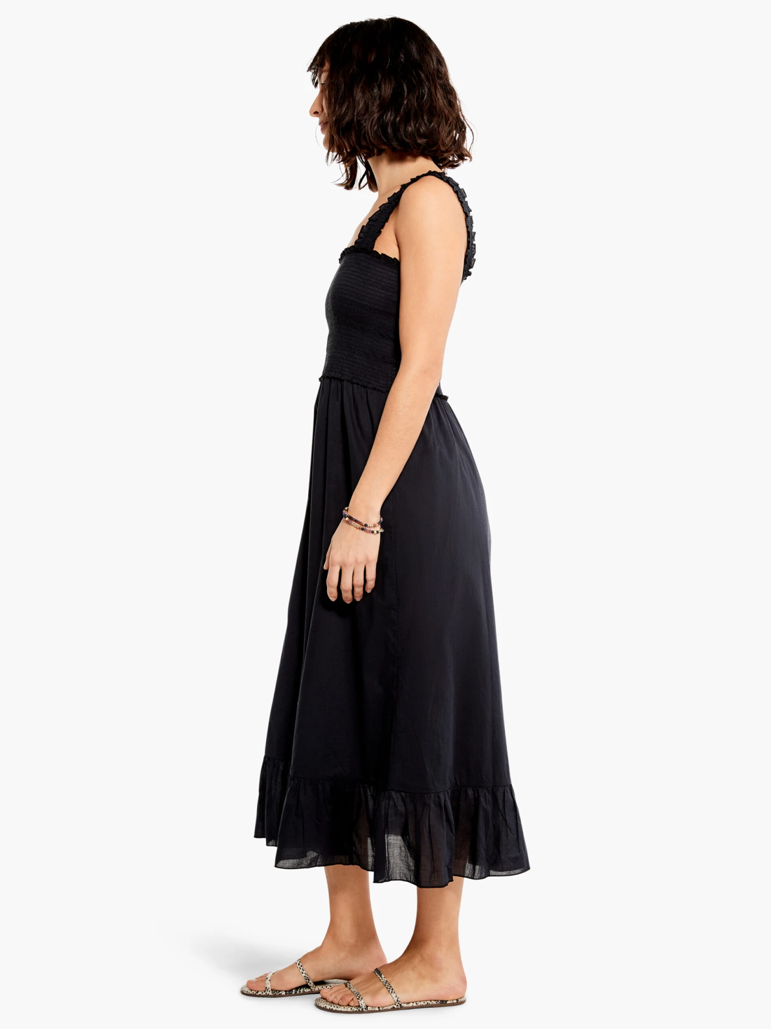 Cotton Lawn Smocked Dress BLACK ONYX 4 Cotton Lawn Smocked Dress BLACK ONYX - Image 2