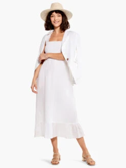 Cotton Lawn Smocked Dress PAPER WHITE -Apparel Sale Shop M231904PWHPRODUCT 01