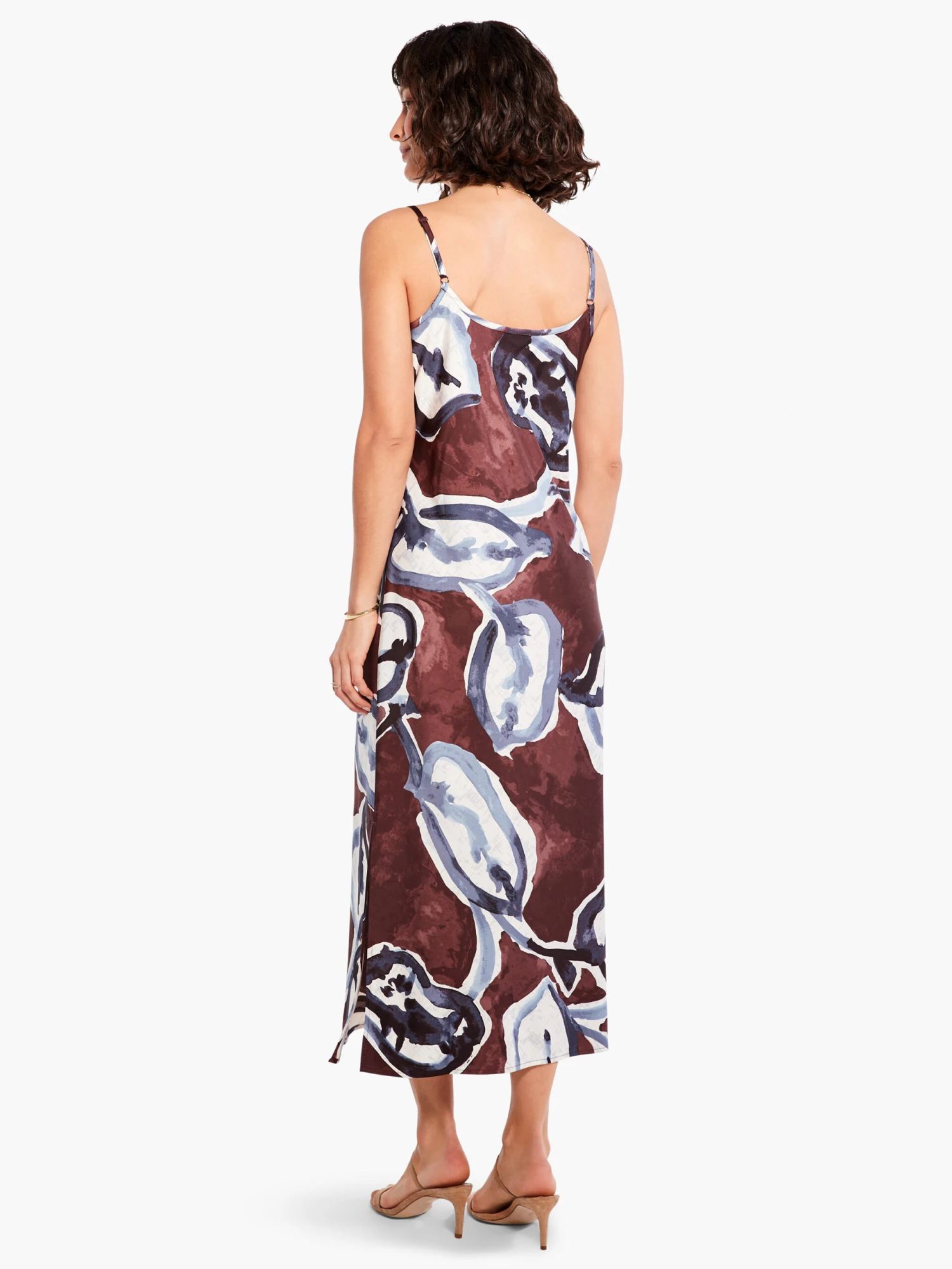 Watercolor Vines Slip Dress BROWN MULTI 6 Watercolor Vines Slip Dress BROWN MULTI - Image 4