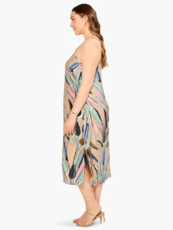 Banana Leaves Slip Dress AQUA MULTI -Apparel Sale Shop M231910WAQLPRODUCT 02