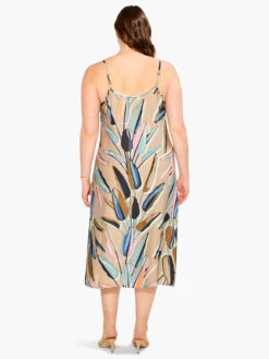 Banana Leaves Slip Dress AQUA MULTI -Apparel Sale Shop M231910WAQLPRODUCT 03