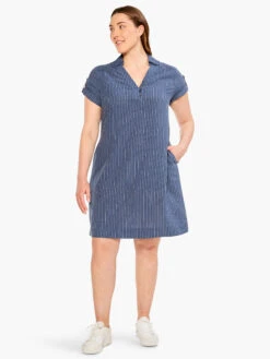 Central Park Day Dress BLUE MULTI -Apparel Sale Shop M231912WBLTPRODUCT 04