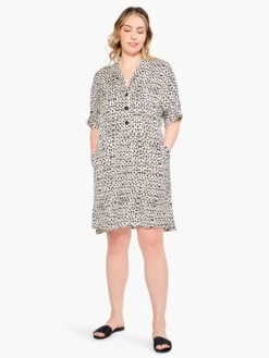 Inky Dots Dress WHITE MULTI -Apparel Sale Shop M231915WWMTPRODUCT 04