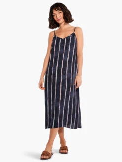 Wavy Lines Slip Dress INDIGO MULTI 9 Wavy Lines Slip Dress INDIGO MULTI -Apparel Sale Shop M231950IMIPRODUCT 04