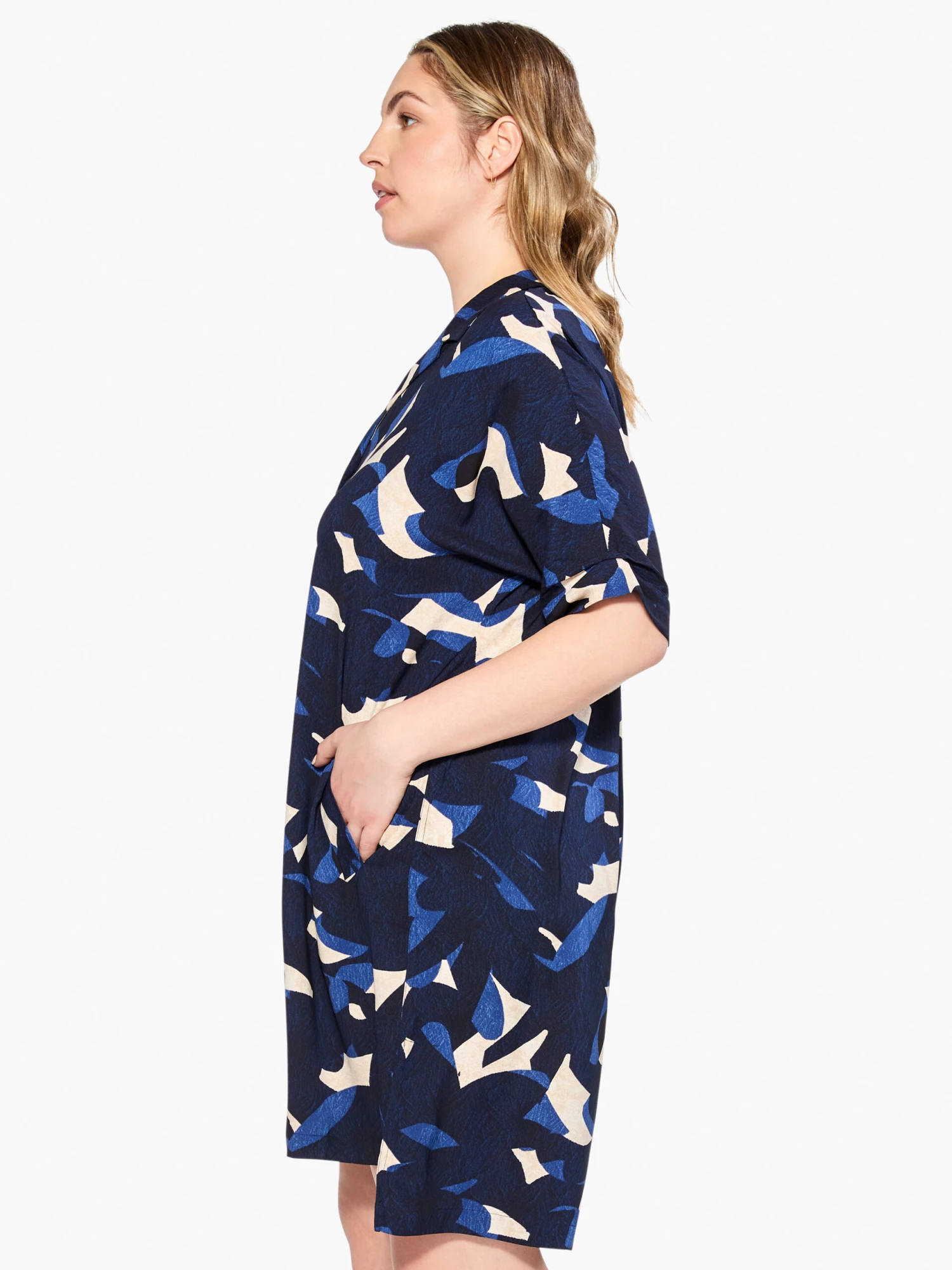 Abstract Billow Dress INDIGO MULTI 4 Abstract Billow Dress INDIGO MULTI - Image 2