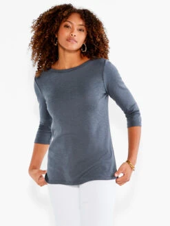 NZT 3/4 Sleeve Boat Tee QUARRY