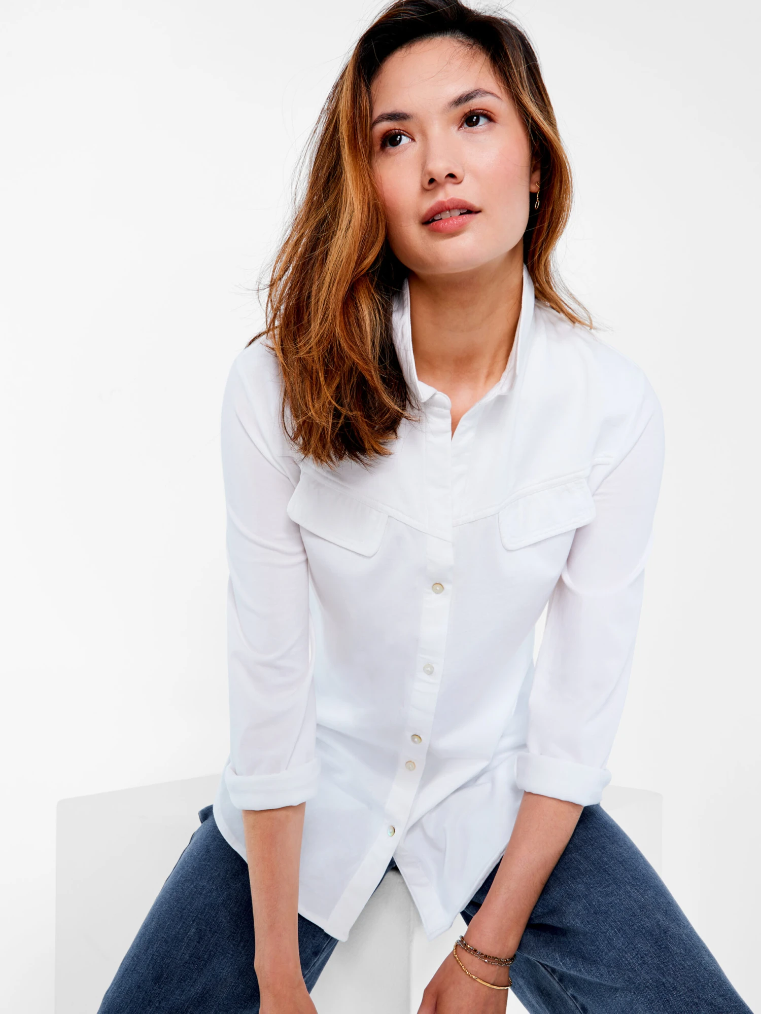 NZT Long Sleeve Angled Pocket Shirt PAPER WHITE 3 NZT Long Sleeve Angled Pocket Shirt PAPER WHITE