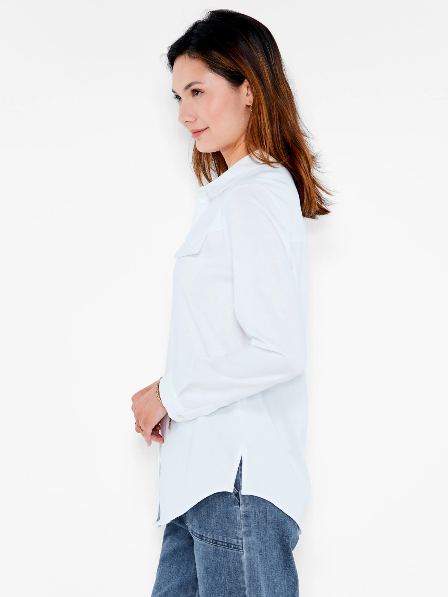 NZT Long Sleeve Angled Pocket Shirt PAPER WHITE 4 NZT Long Sleeve Angled Pocket Shirt PAPER WHITE - Image 2