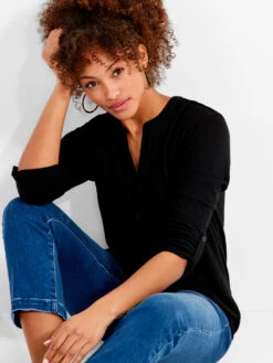 NZT Sweet Dreams Convertible Sleeve Shirt BLACK ONYX -Apparel Sale Shop NZTESS1068BLXPRODUCT 05