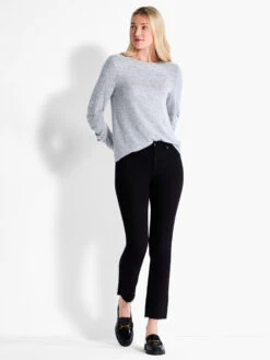 NZT Sweet Dreams Ruched Sleeve Crew Neck GREY MIX -Apparel Sale Shop NZTF232037GRMPRODUCT 04