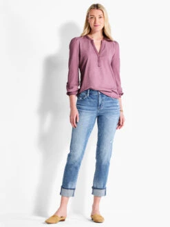 NZT Long Sleeve Henley MAHOGANY -Apparel Sale Shop NZTF232048MAHPRODUCT 04