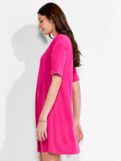 NZT Short Sleeve Notched V Dress SHOCKING PINK 7 NZT Short Sleeve Notched V Dress SHOCKING PINK -Apparel Sale Shop NZTM231259SKPPRODUCT 02