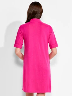 NZT Short Sleeve Notched V Dress SHOCKING PINK 8 NZT Short Sleeve Notched V Dress SHOCKING PINK -Apparel Sale Shop NZTM231259SKPPRODUCT 03