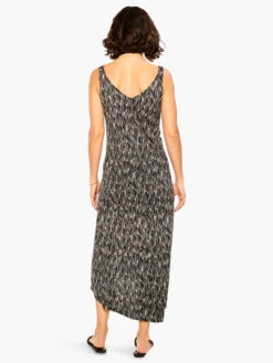 NZT Sketched Leaves Double V Tank Dress BLACK MULTI -Apparel Sale Shop NZTM231263BLMPRODUCT 03