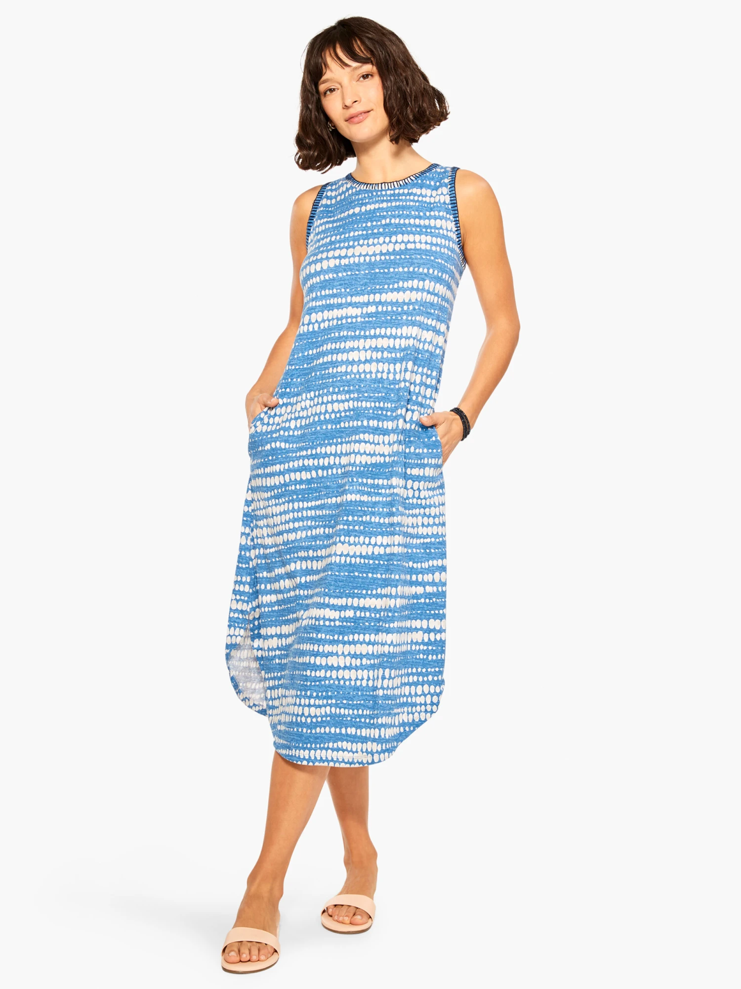 NZT Dotty Lines Tank Dress BLUE MULTI 3 NZT Dotty Lines Tank Dress BLUE MULTI