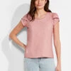 NZT Short Sleeve Tulip Sleeve Scoop Tee GINGER ROSE -Apparel Sale Shop NZTM232014GREPRODUCT 01