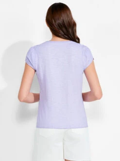 NZT Short Sleeve Tulip Sleeve Scoop Tee JUICY VIOLET -Apparel Sale Shop NZTM232014JVLPRODUCT 03