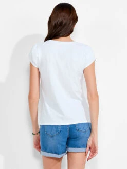 NZT Short Sleeve Tulip Sleeve Scoop Tee PAPER WHITE -Apparel Sale Shop NZTM232014PWHPRODUCT 03