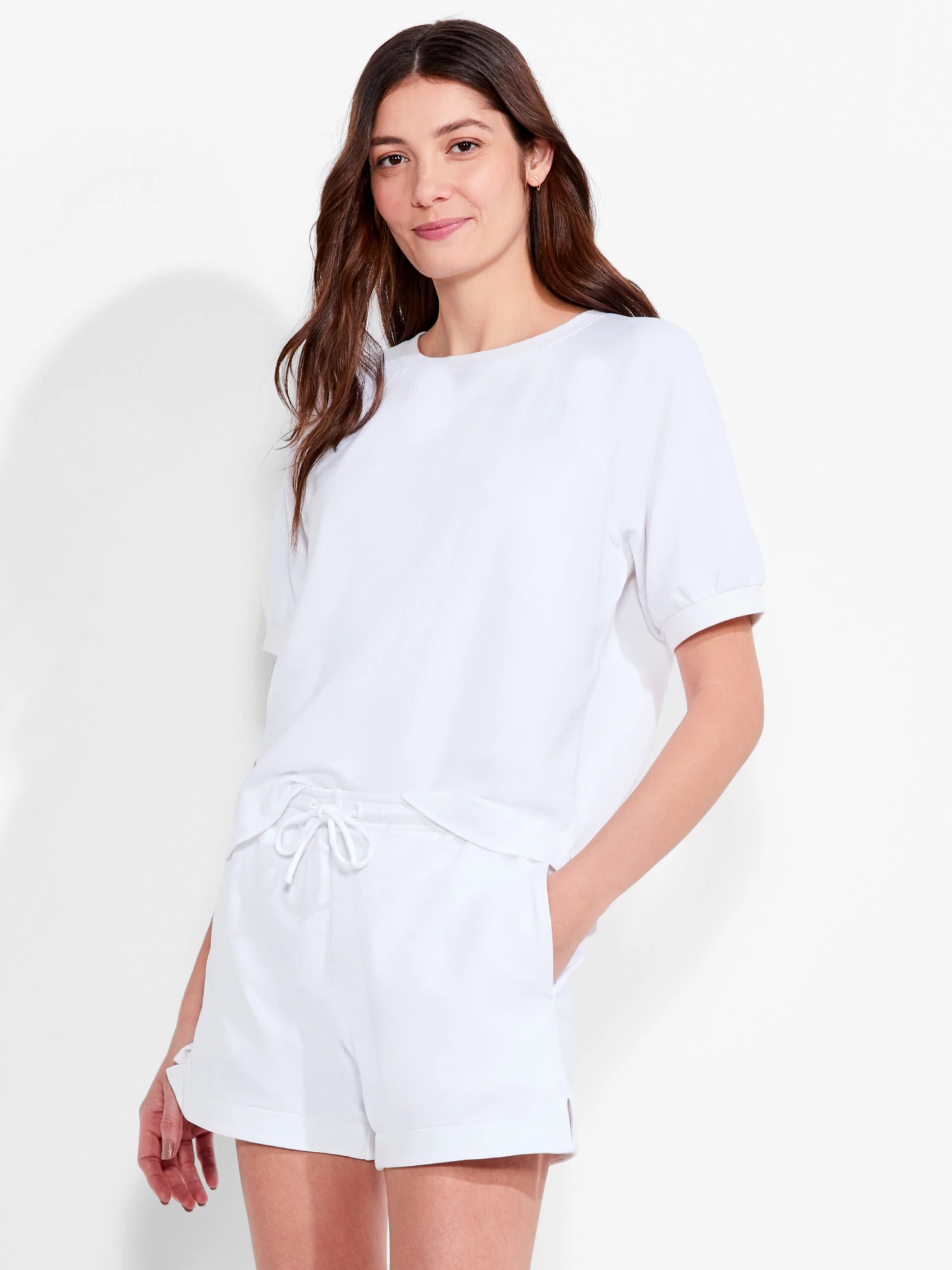 NZT Short Sleeve Round Neck French Terry Top PAPER WHITE 3 NZT Short Sleeve Round Neck French Terry Top PAPER WHITE