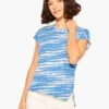 NZT Dotty Lines Short Sleeve Crew Assymetrical Tee BLUE MULTI 2 NZT Dotty Lines Short Sleeve Crew Assymetrical Tee BLUE MULTI -Apparel Sale Shop NZTM232024BLTPRODUCT 01