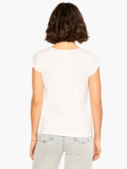 NZT Short Sleeve Scoop Lettuce Edge Tee PAPER WHITE -Apparel Sale Shop NZTM232026PWHPRODUCT 03