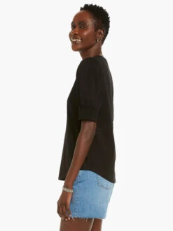 NZT Elbow Sleeve Split Neck Tee BLACK ONYX -Apparel Sale Shop NZTM232030BLXPRODUCT 02 1