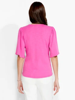 NZT Square Neck Flutter Sleeve Tee FREESIA -Apparel Sale Shop NZTS231017FREPRODUCT 03