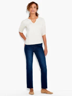 NZT Ruched Elbow Sleeve Split Neck -Apparel Sale Shop NZTS231026CBSPRODUCT 04