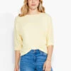 NZT Boat Neck Dolman Sleeve Tee CHAMOMILE -Apparel Sale Shop NZTS231035CHOPRODUCT 01